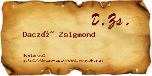 Daczó Zsigmond névjegykártya
